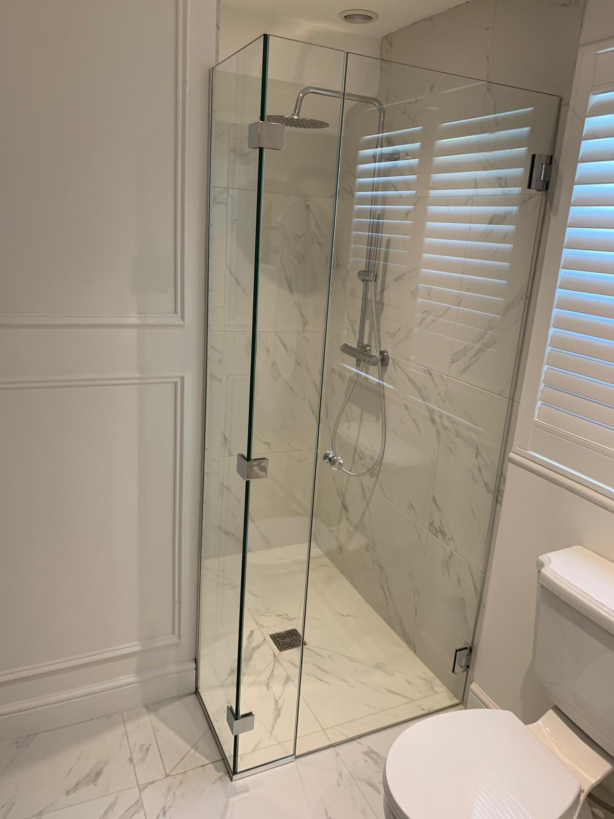 Frameless Shower Enclosure Chester with TUFF CYMRU toughened glass