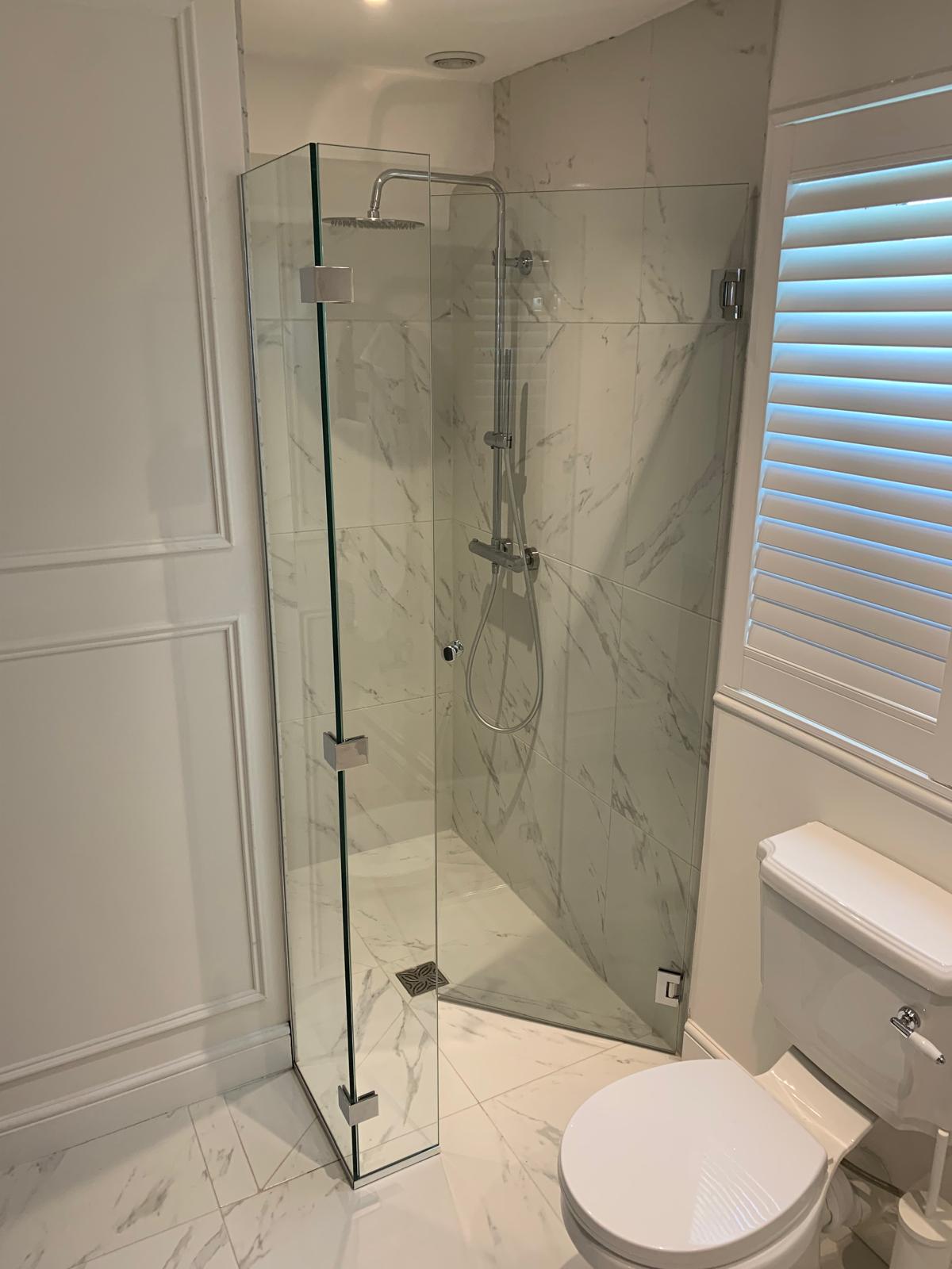 Luxury frameless glass shower enclosure Chester by CS Glaziers