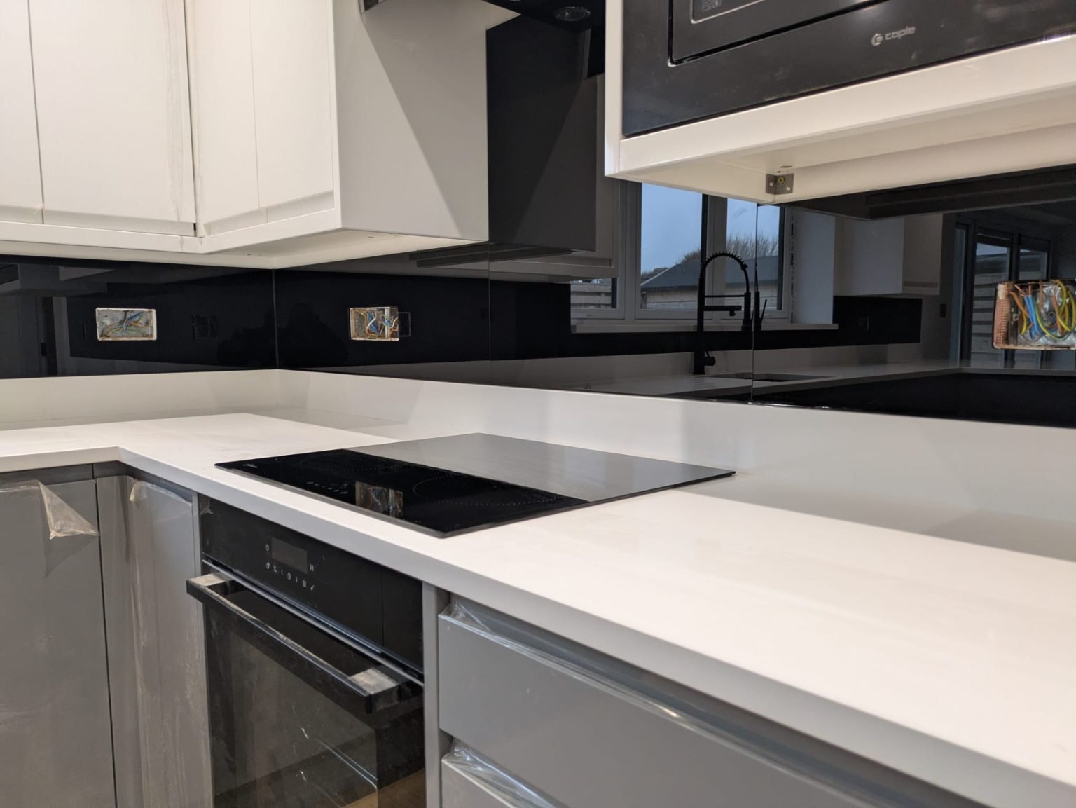 Black Glass Splashbacks | Bespoke Painted Glass Installation
