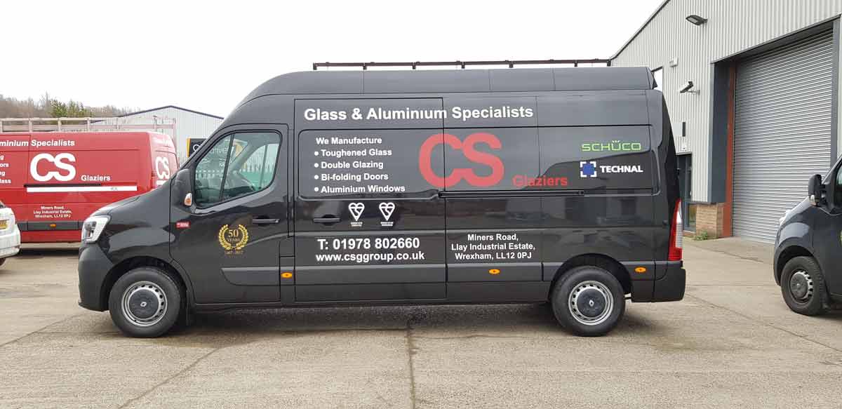 New Van Livery - CS Glaziers Group - Glass & Aluminium Windows North Wales